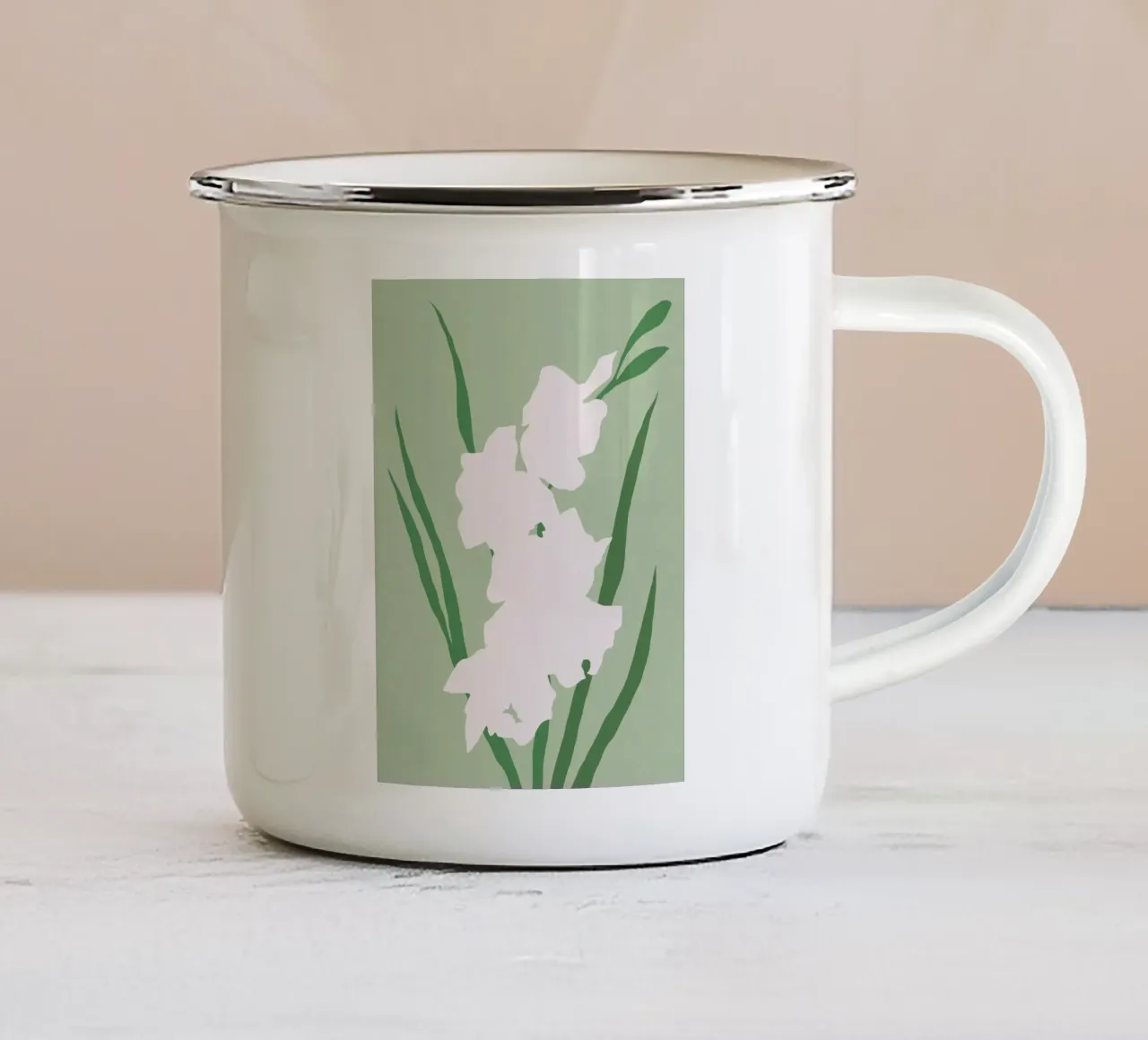 Fiore bianco puro in porcellana tazza in smalto da Little Dean