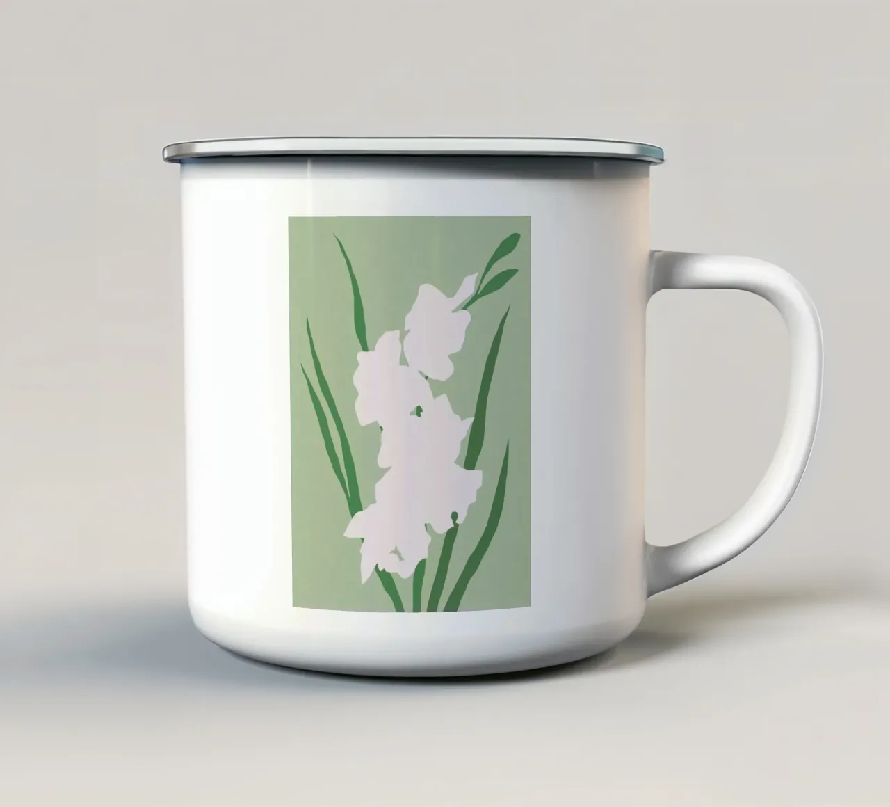 Fiore bianco puro in porcellana tazza in smalto da Little Dean