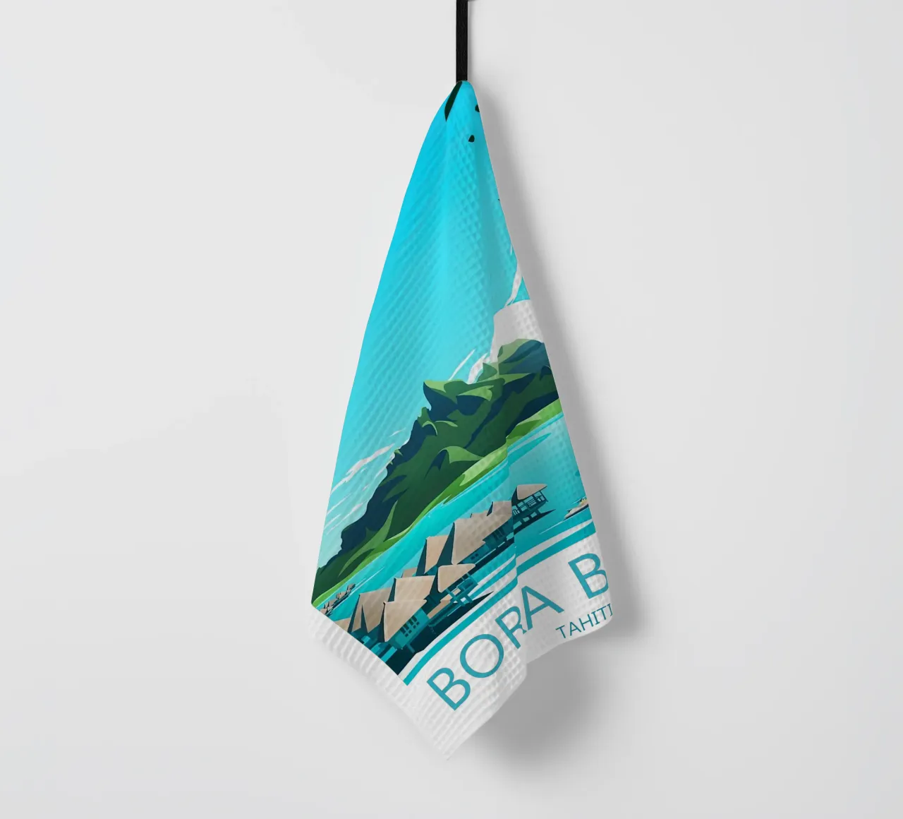 Bora Bora travel print - Tahiti tea towel by Liliestudio