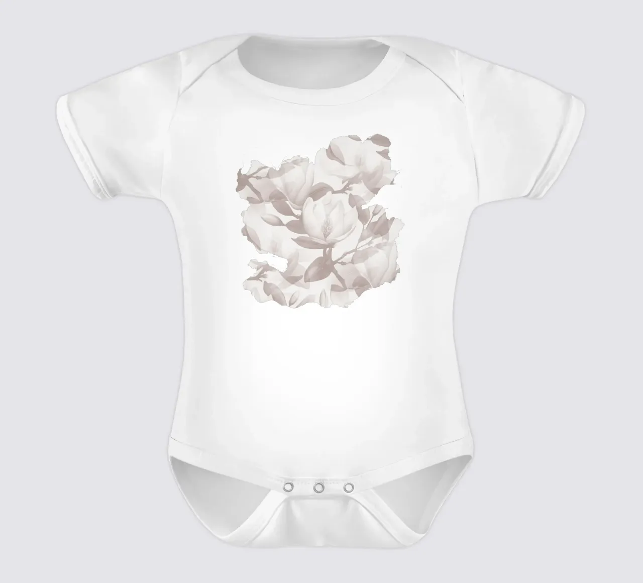 Magnolia Warm Grijs babyrompertje korte mouwen van SilverPegasus