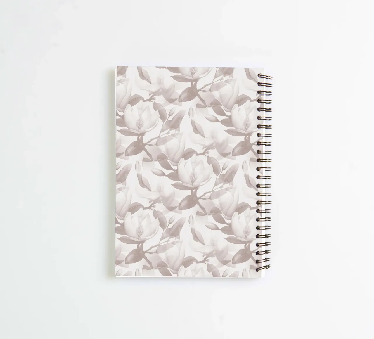 Magnolia Warm Grey spiral notebook by SilverPegasus