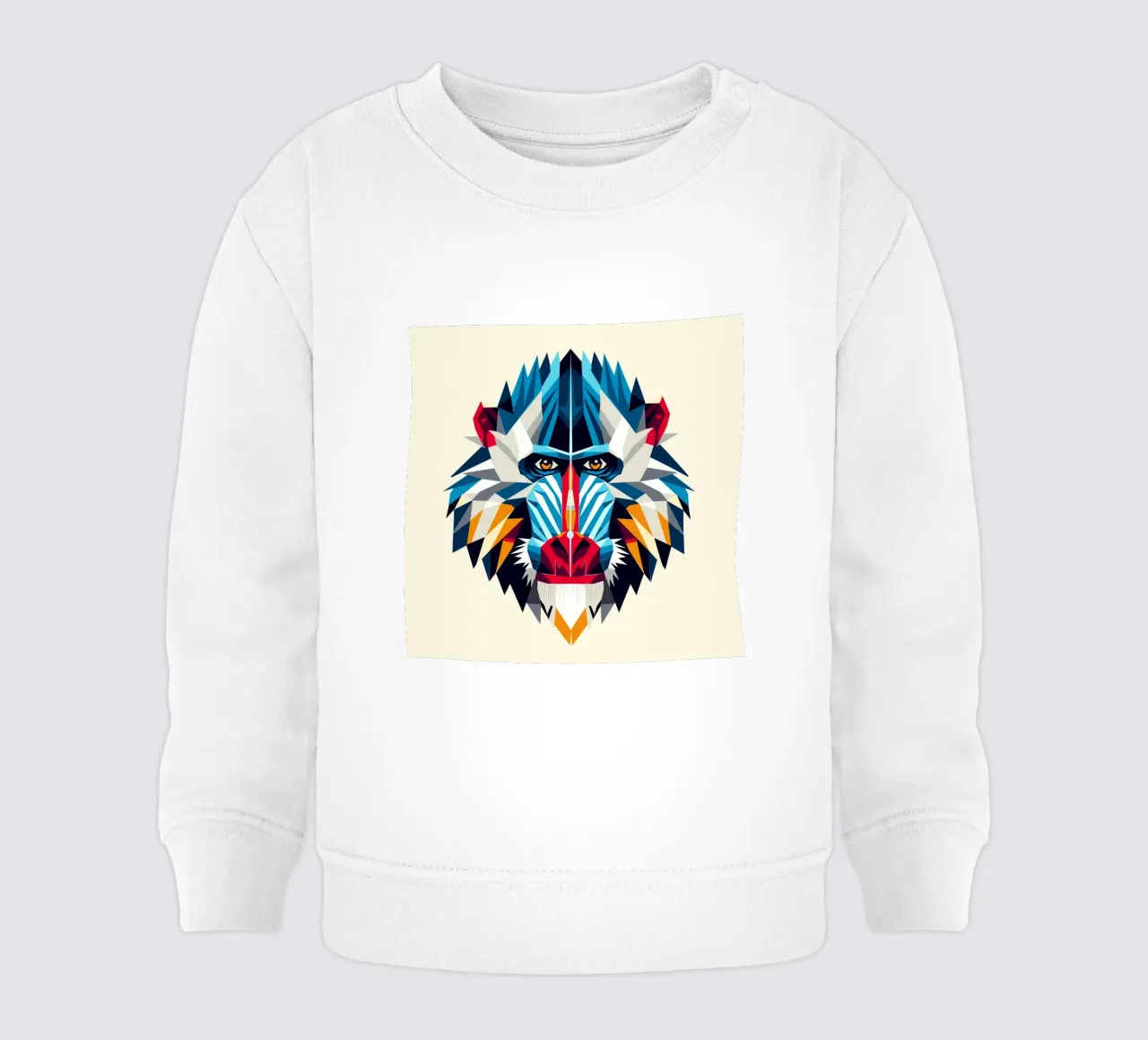 Mandrillo geometrico - Ritratto di scimmia colorata in stile moderno felpa neonato da namosh