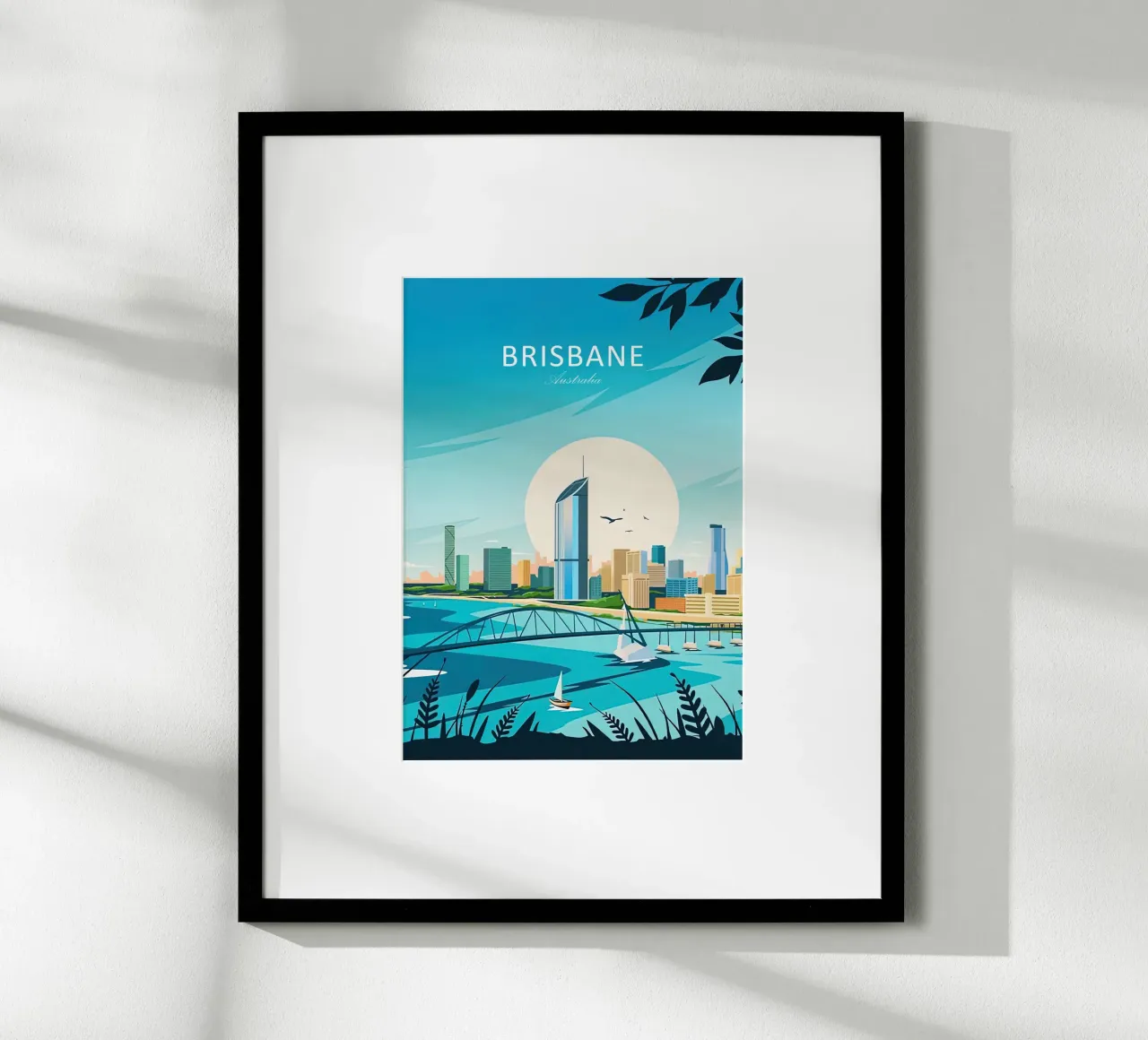 Stampa tradizionale di viaggi Brisbane - Australia poster da Liliestudio