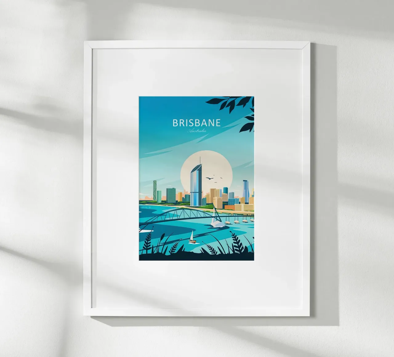 Stampa tradizionale di viaggi Brisbane - Australia poster da Liliestudio
