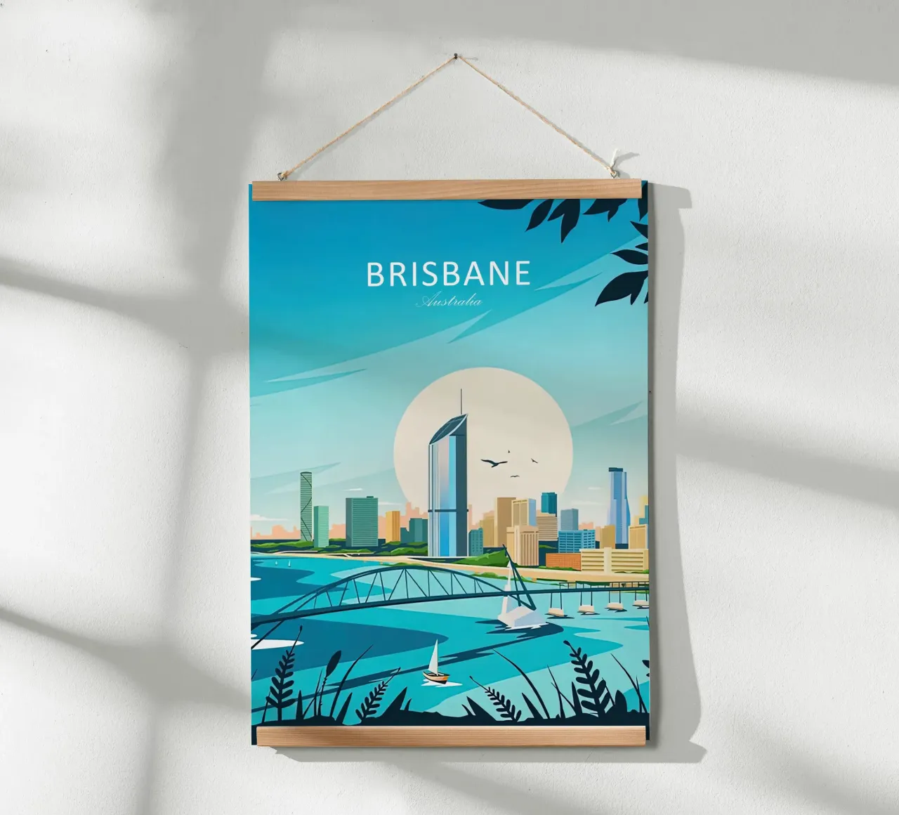 Stampa tradizionale di viaggi Brisbane - Australia poster da Liliestudio