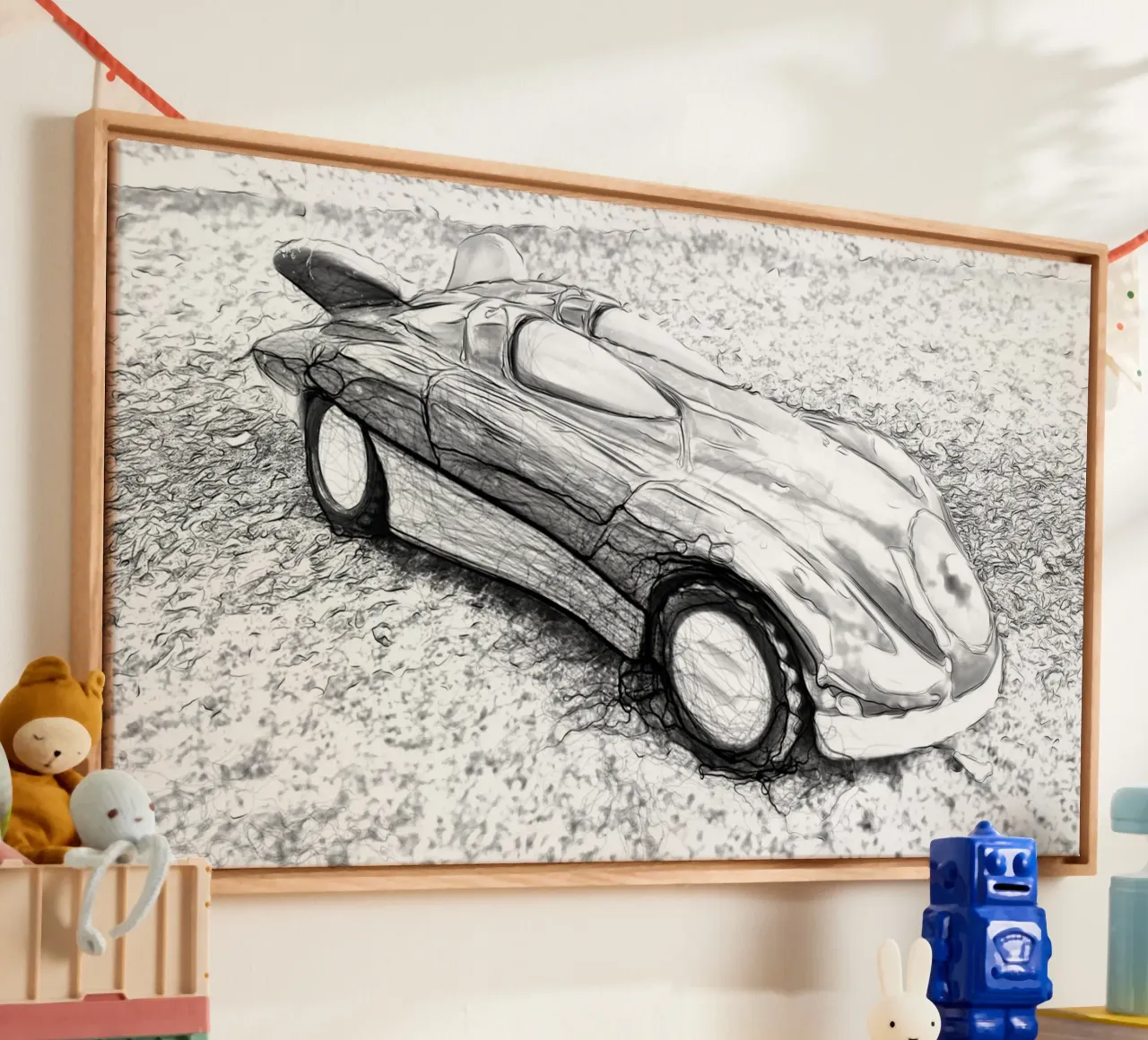 Een auto canvas met Baklijst van Massimo Frascogna