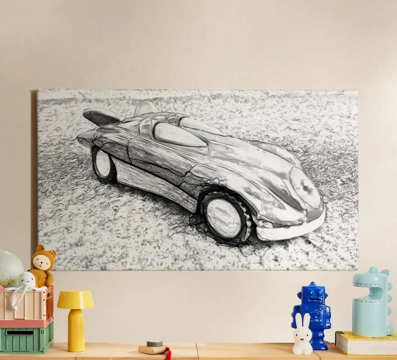 Een auto canvas met Baklijst van Massimo Frascogna