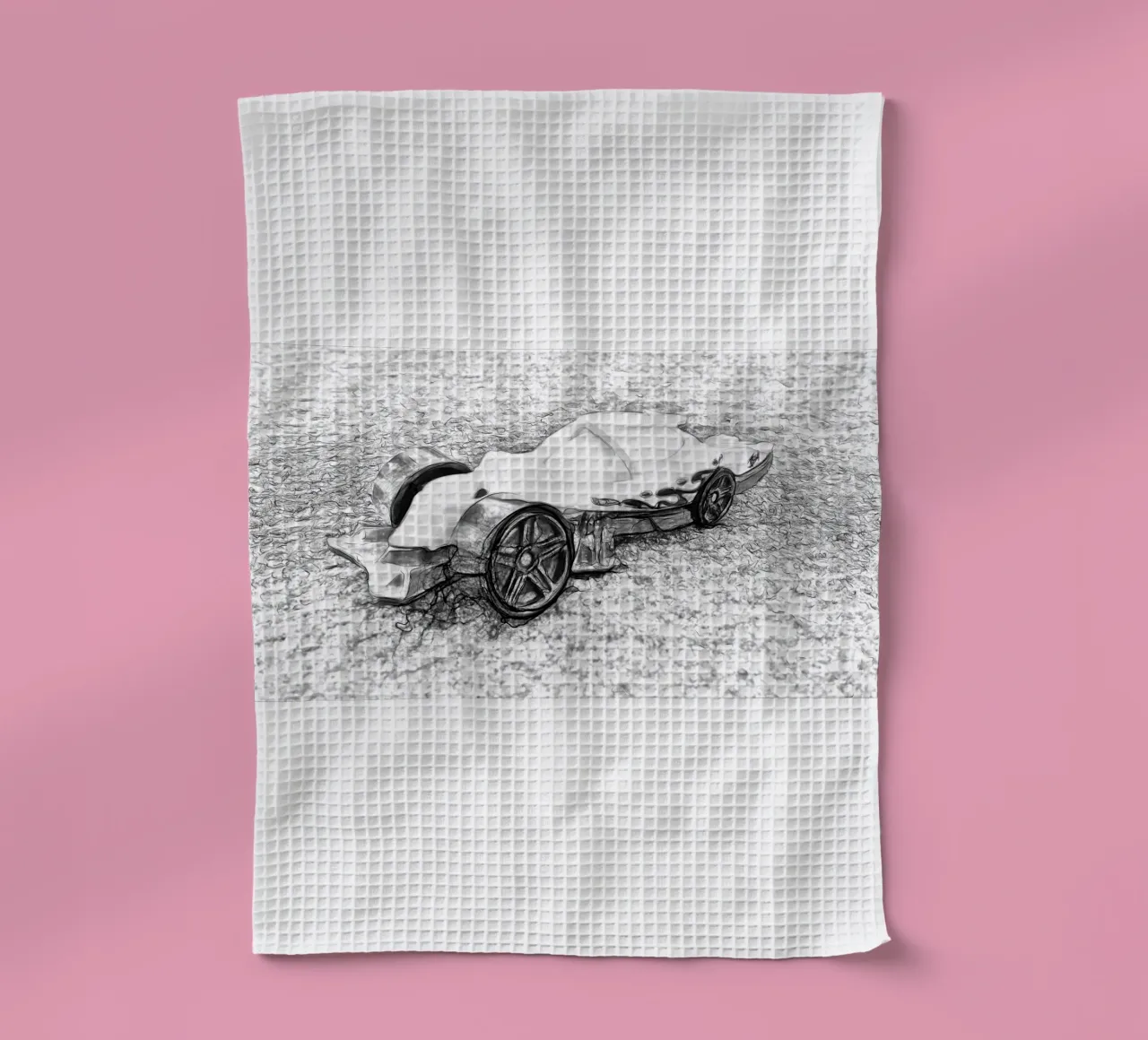 A car tea towel by Massimo Frascogna