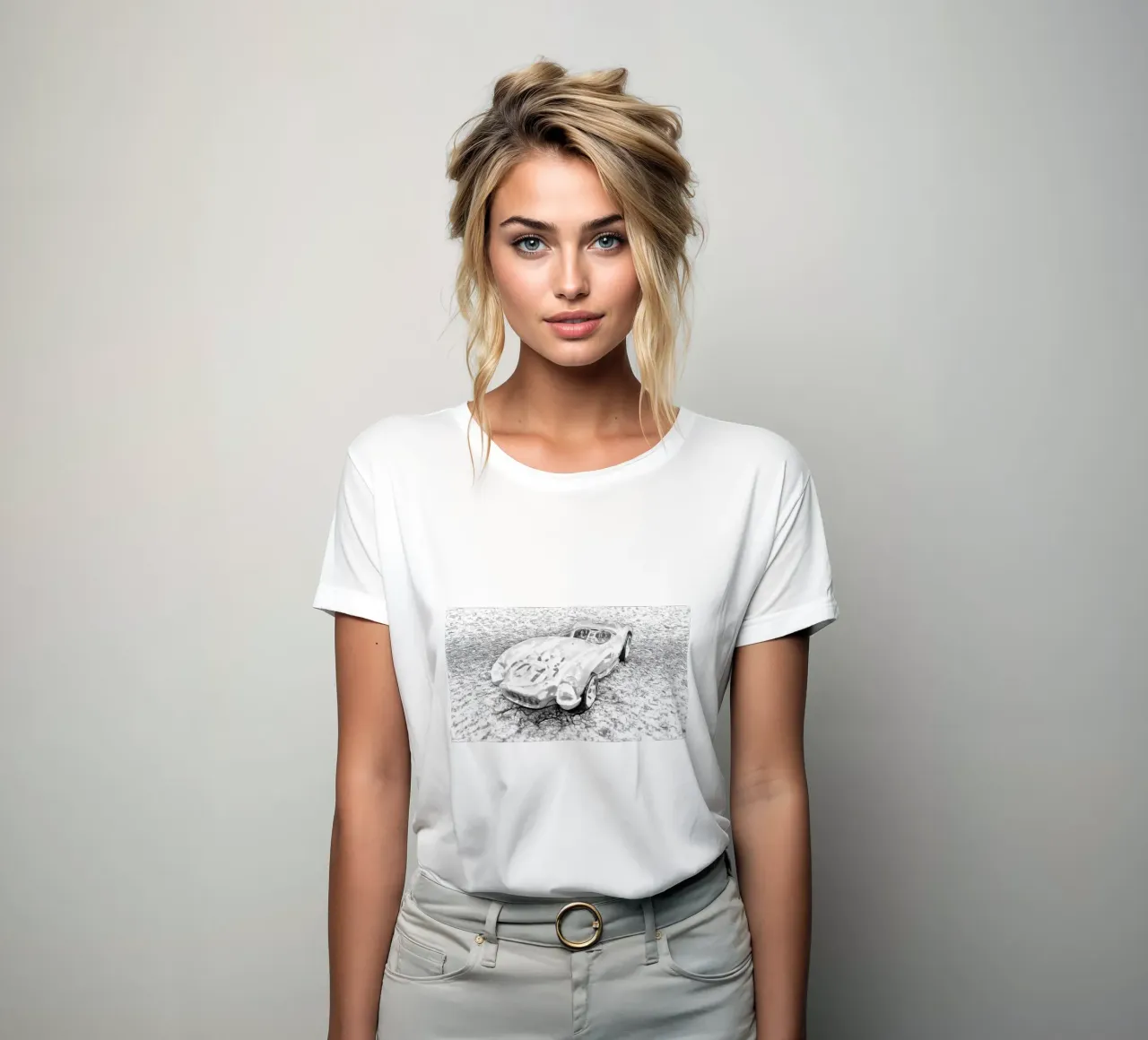 A car women's fitted t-shirt by Massimo Frascogna