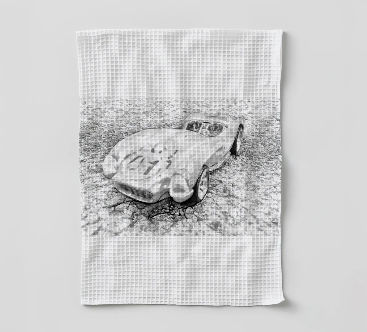 A car tea towel by Massimo Frascogna
