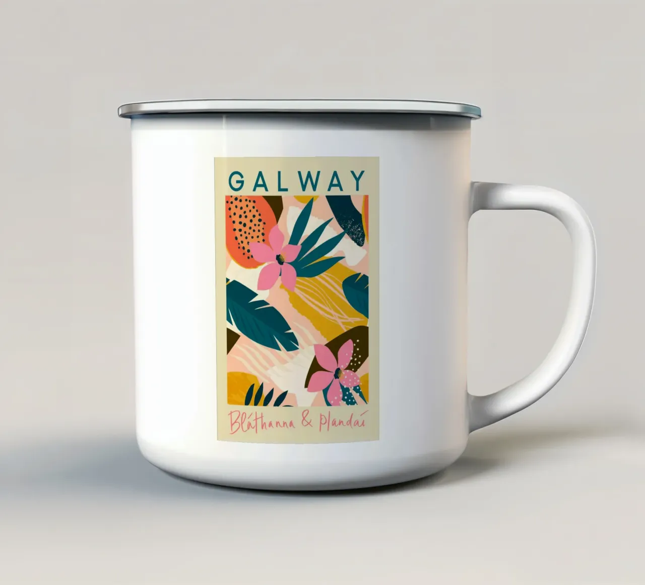 Mercato dei fiori di Galway tazza in smalto da Klia M_Art