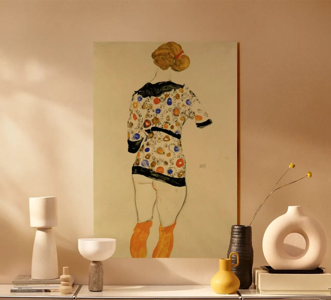 Egon Schiele - Standing Woman in a Patterned Blouse plexiglass da Vintage by JUNIQE
