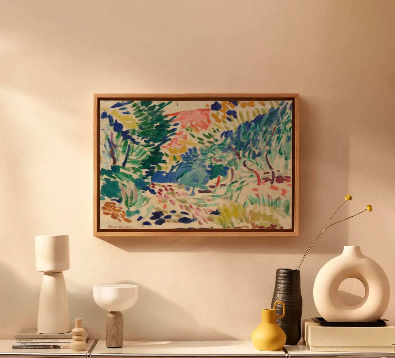 Henri Matisse Landschap in Collioure canvas met Baklijst van 50 masterpieces