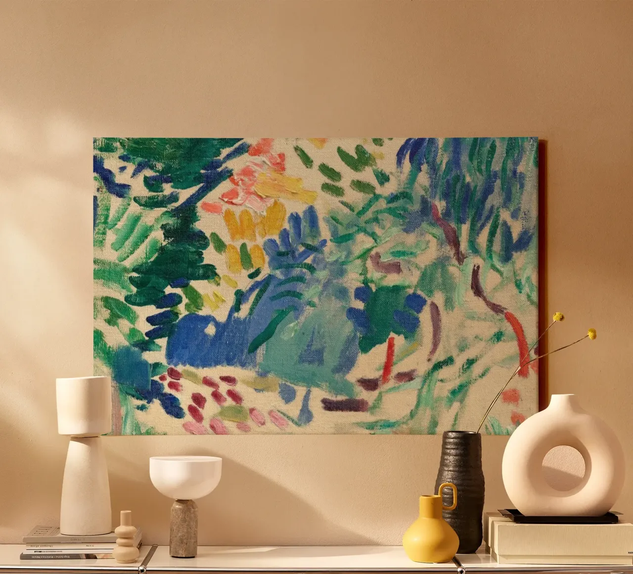 Henri Matisse Landschap in Collioure canvas met Baklijst van 50 masterpieces