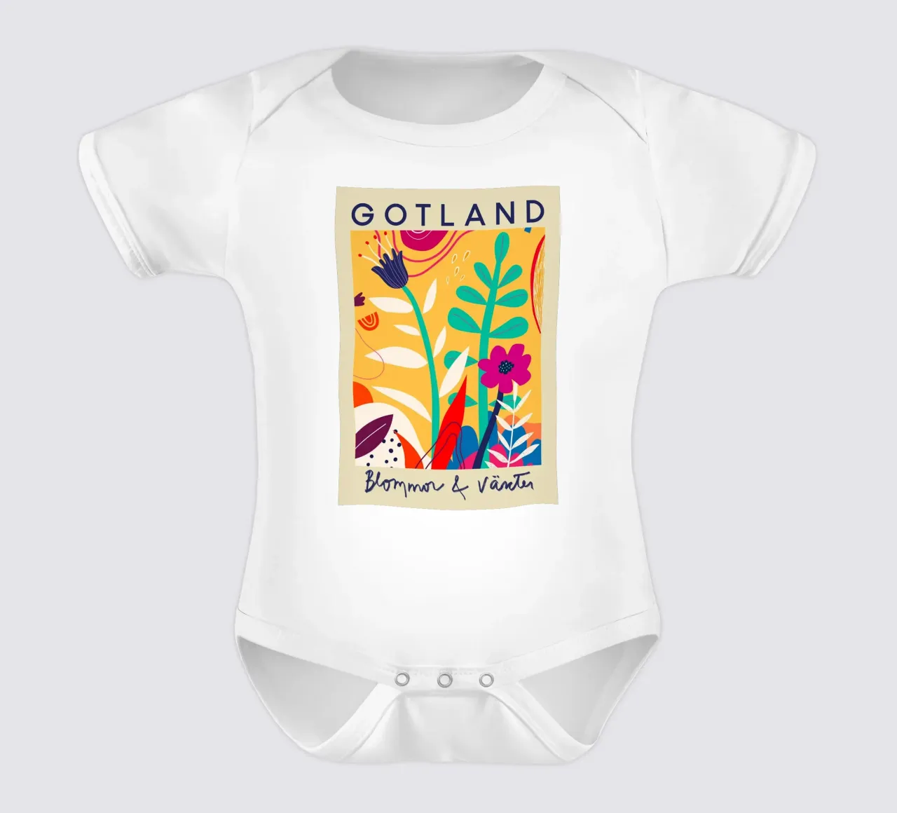 Mercato dei fiori di Gotland body neonato maniche corte da Klia M_Art