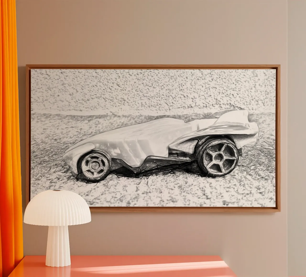 Een auto canvas met Baklijst van Massimo Frascogna