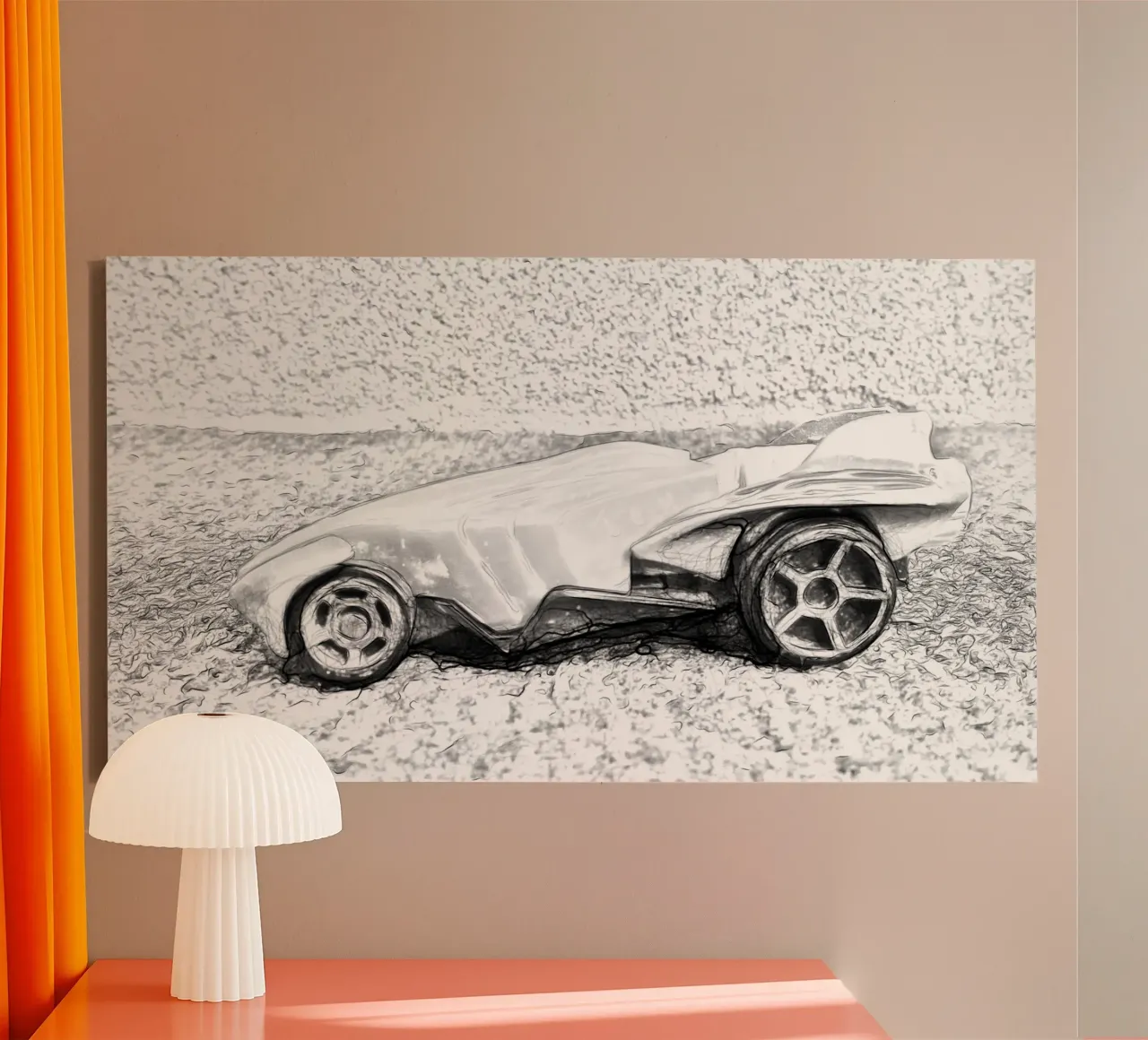 Een auto canvas met Baklijst van Massimo Frascogna