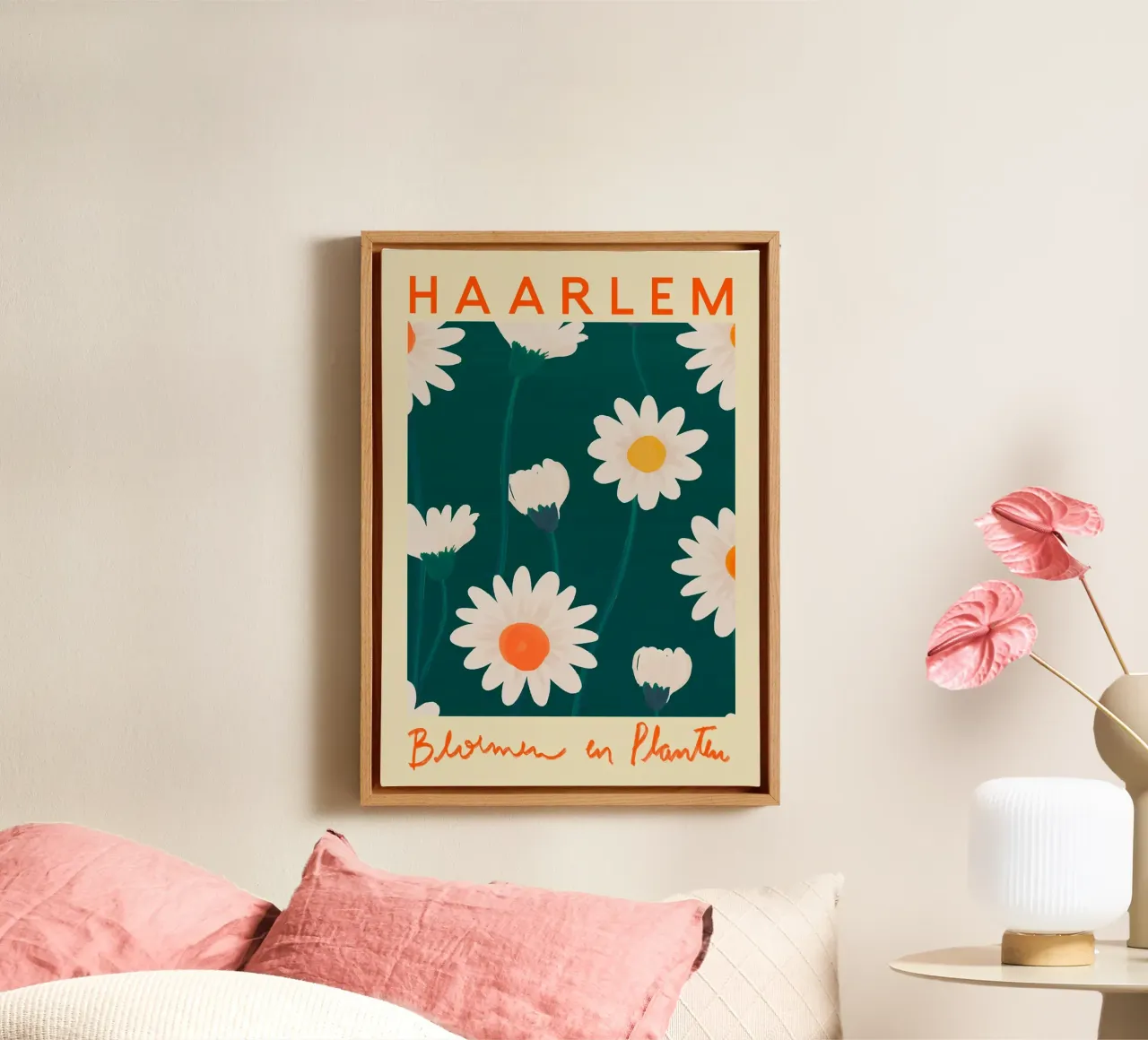 Mercado de flores de Haarlem lienzo de Klia M_Art