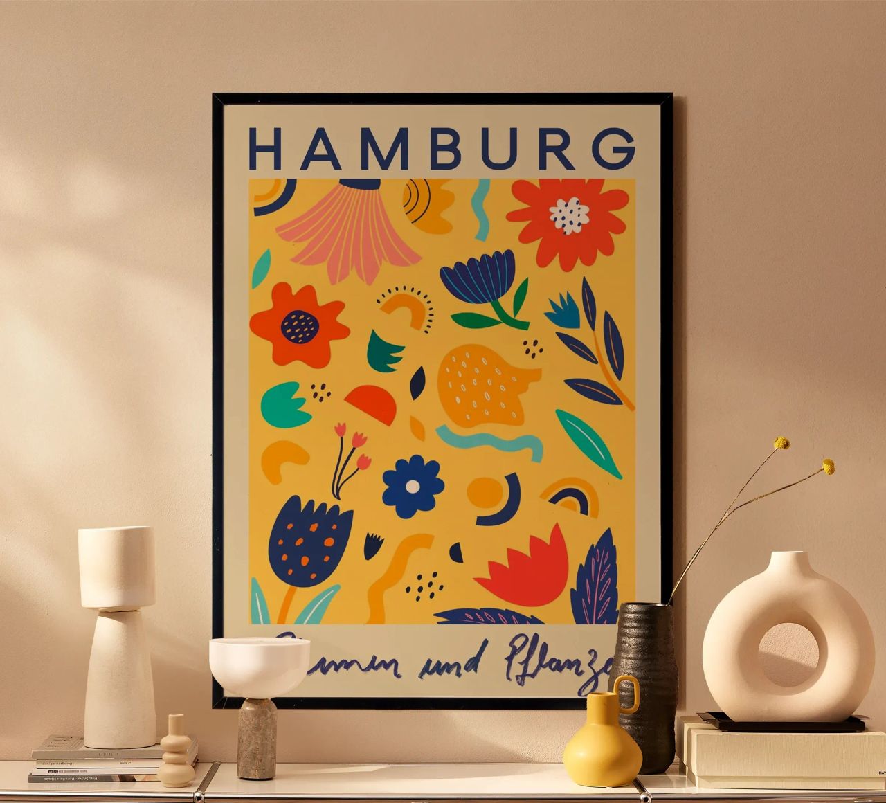 Hamburger Blumenmarkt Poster von Klia M_Art