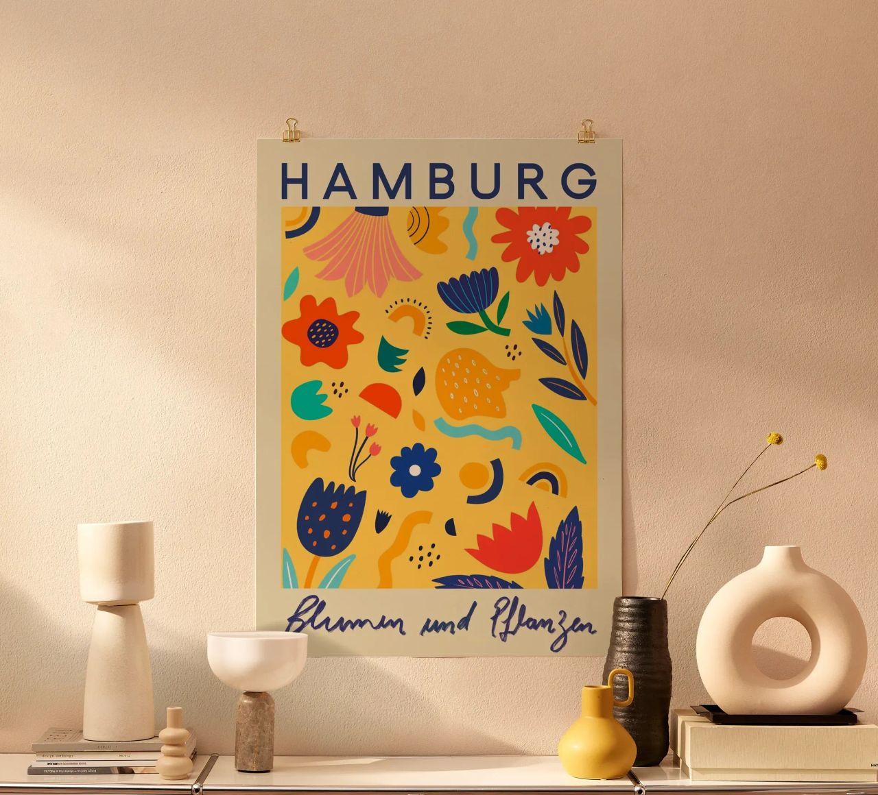 Hamburger Blumenmarkt Poster von Klia M_Art