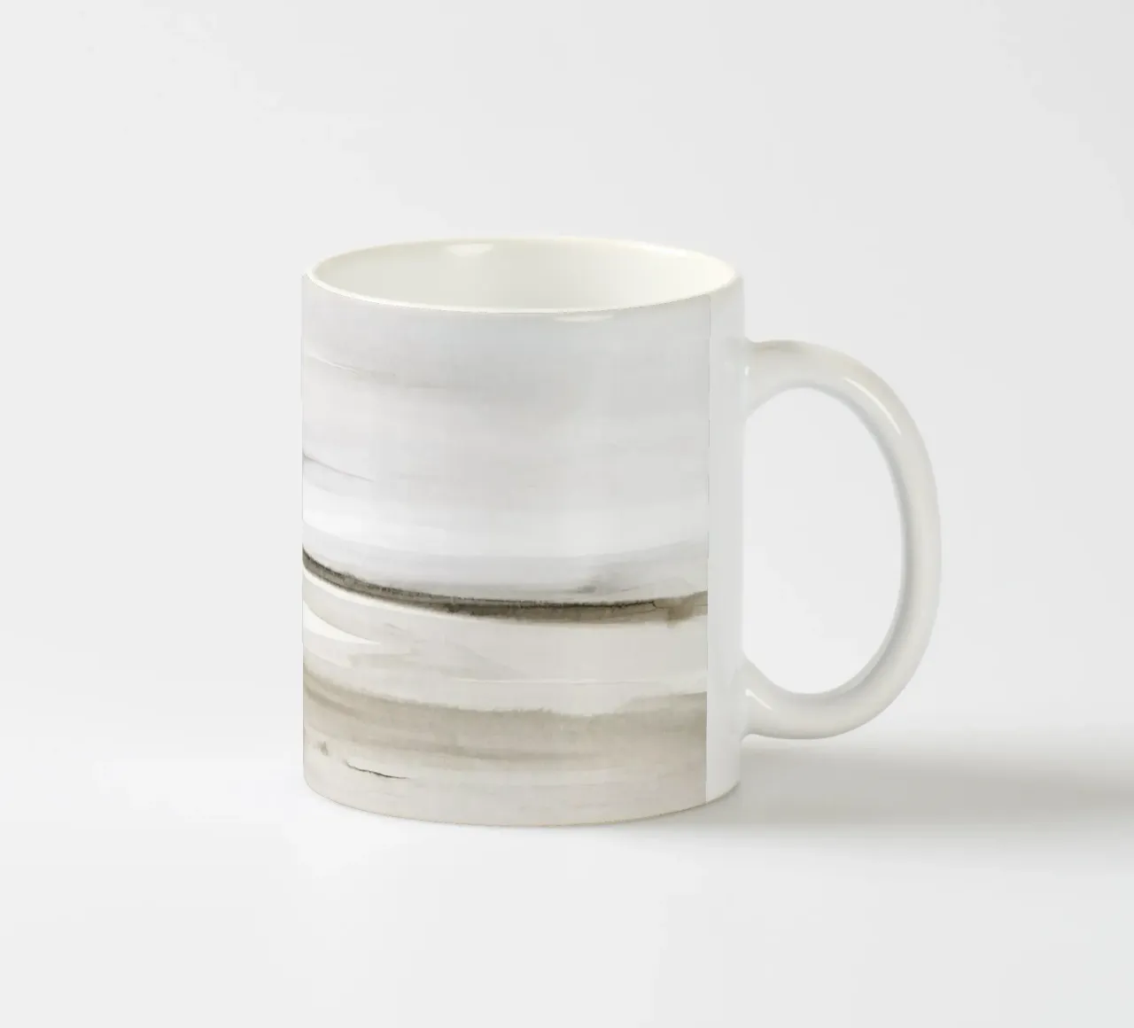 Minimalist shore in neutral colors ceramic mug by NouveauPrints