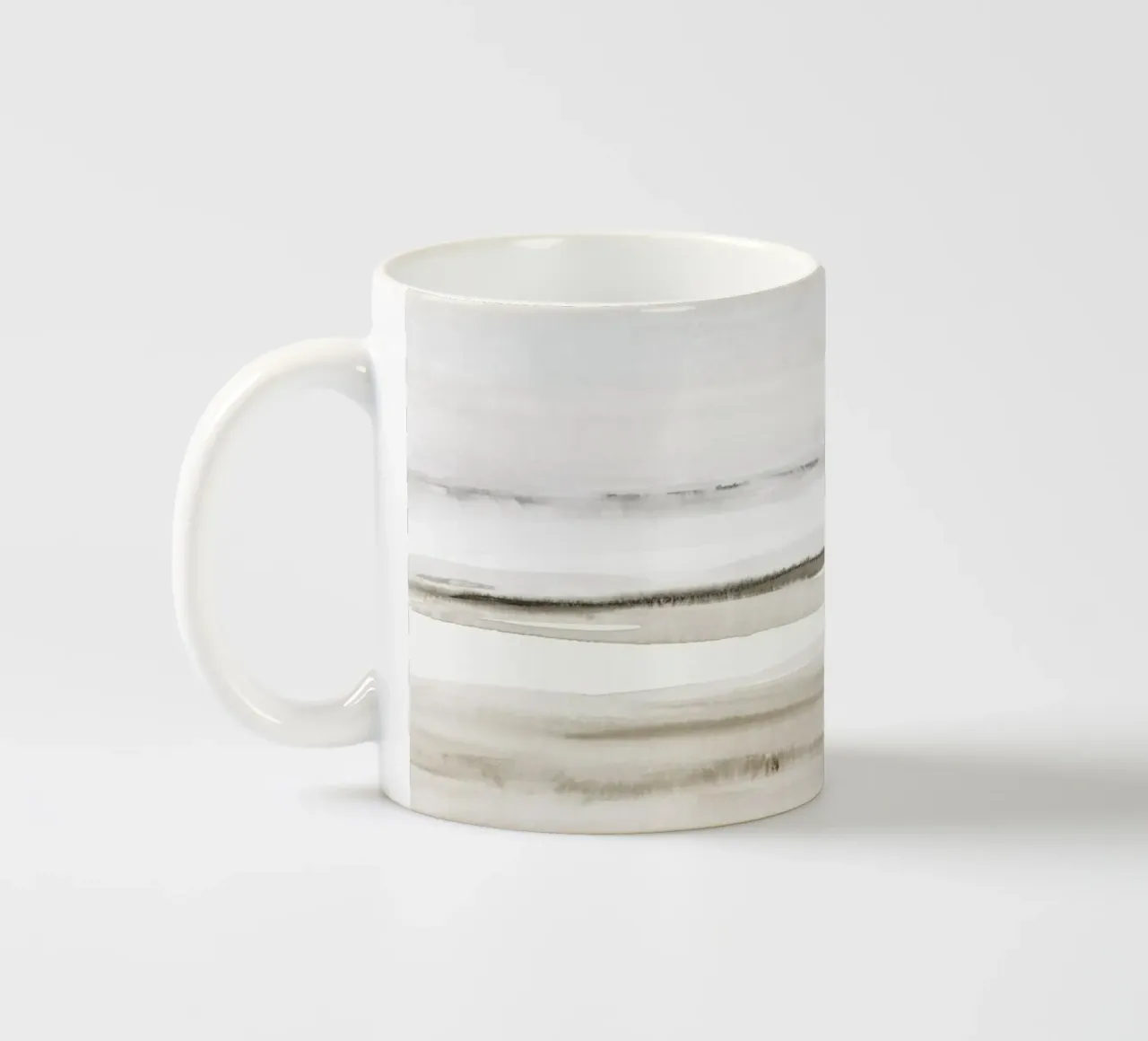 Minimalist shore in neutral colors ceramic mug by NouveauPrints