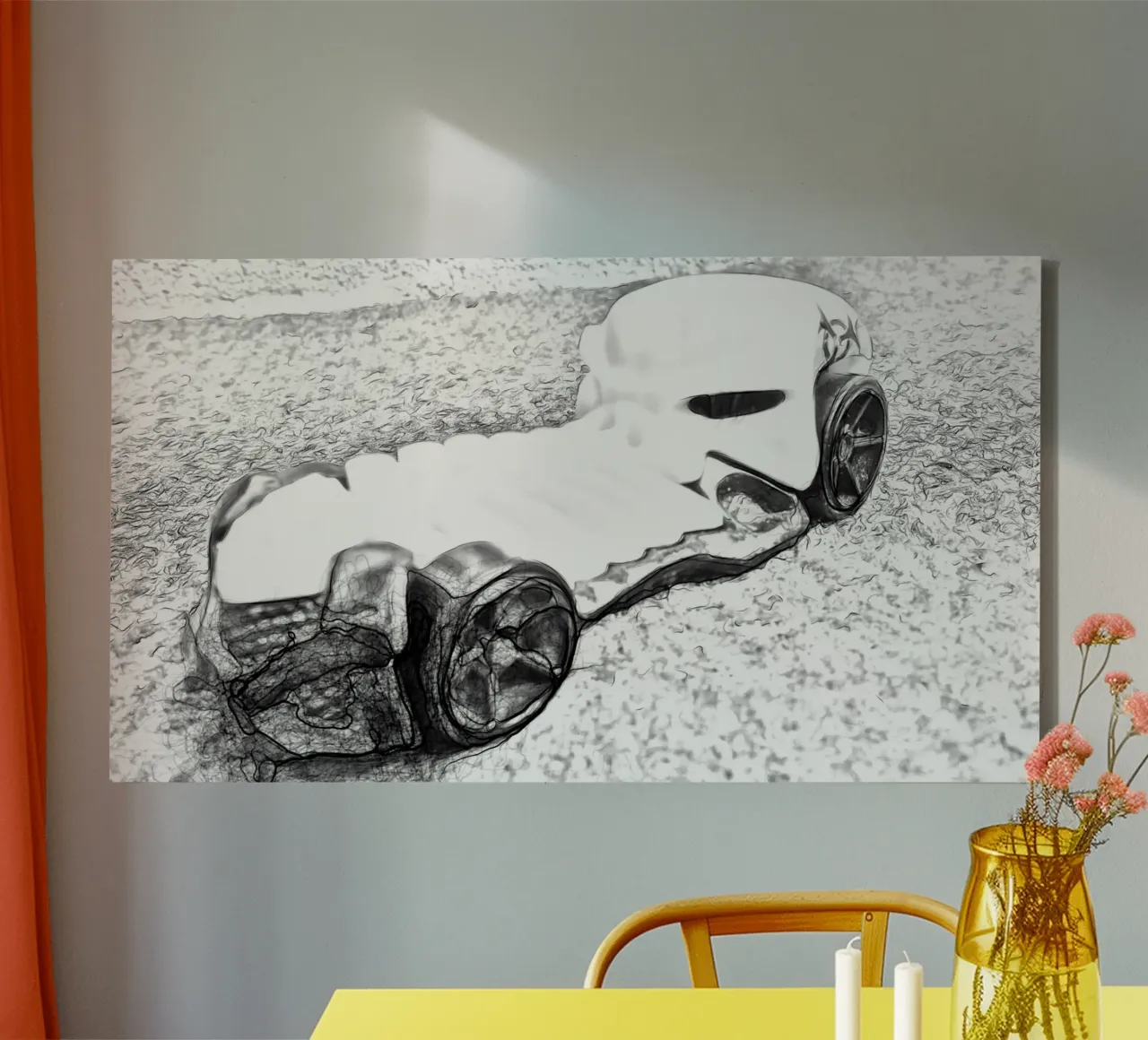 Een auto canvas met Baklijst van Massimo Frascogna