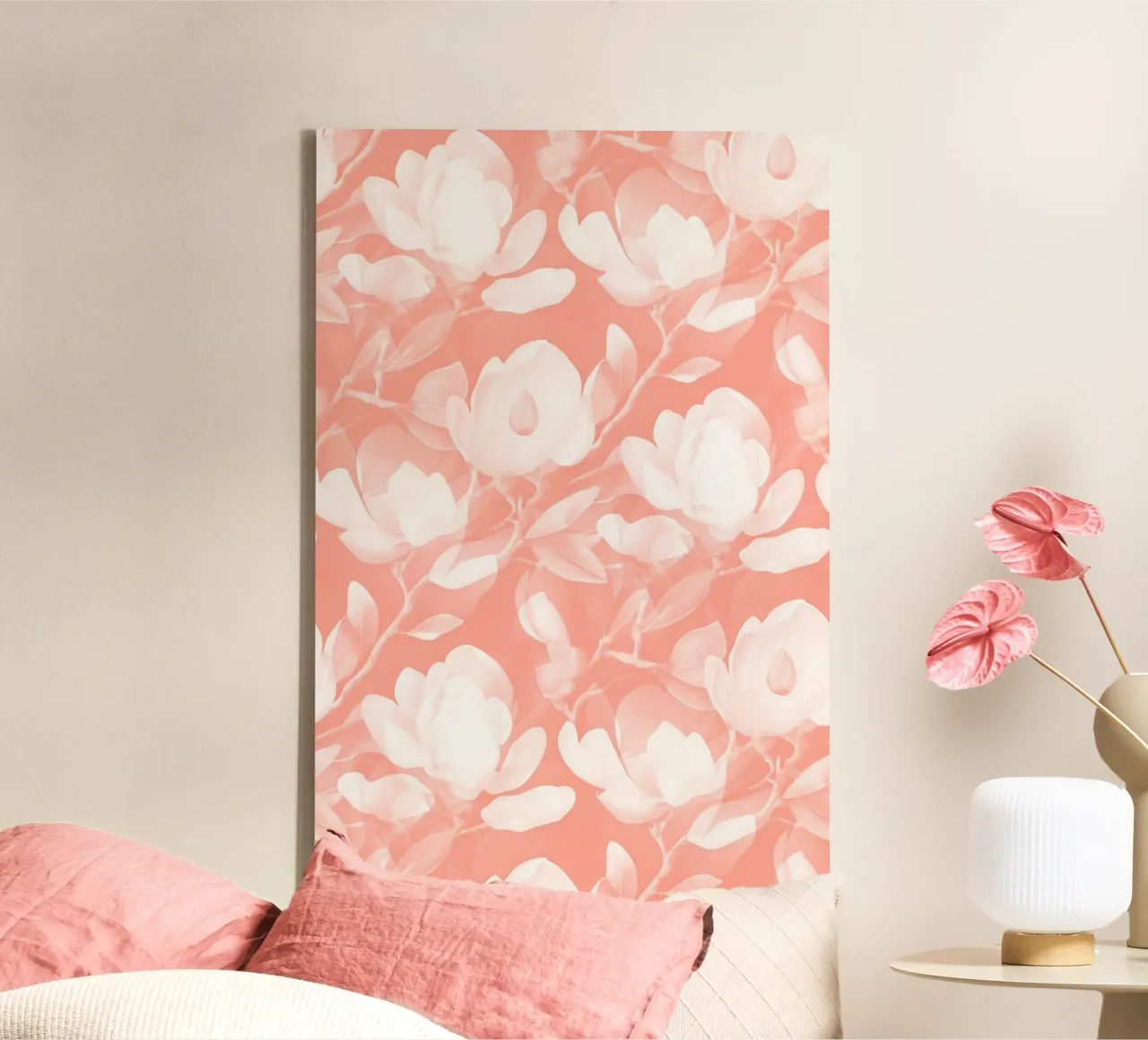 Lush Magnolia Peach tela con Cornice a cassetta da SilverPegasus