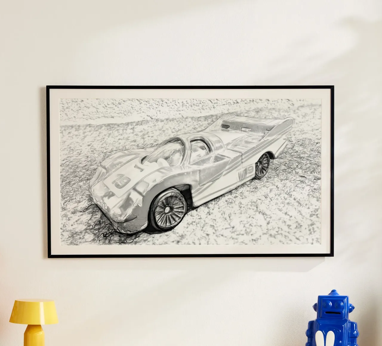 Una macchina poster con telaio in plastica da Massimo Frascogna