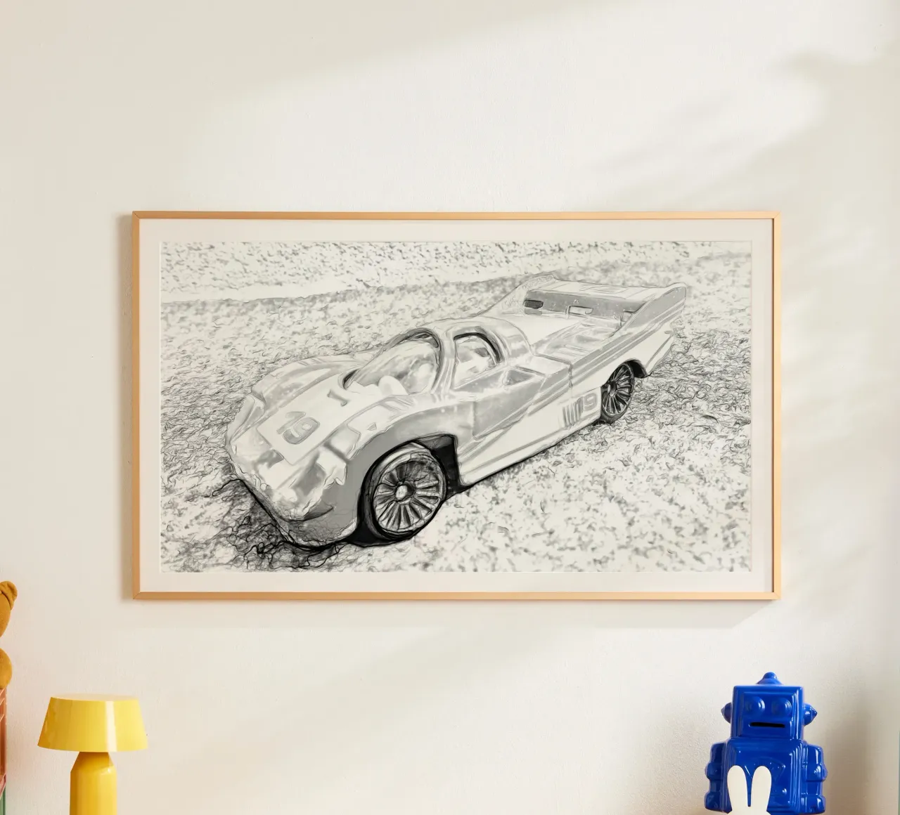 Una macchina poster con telaio in plastica da Massimo Frascogna