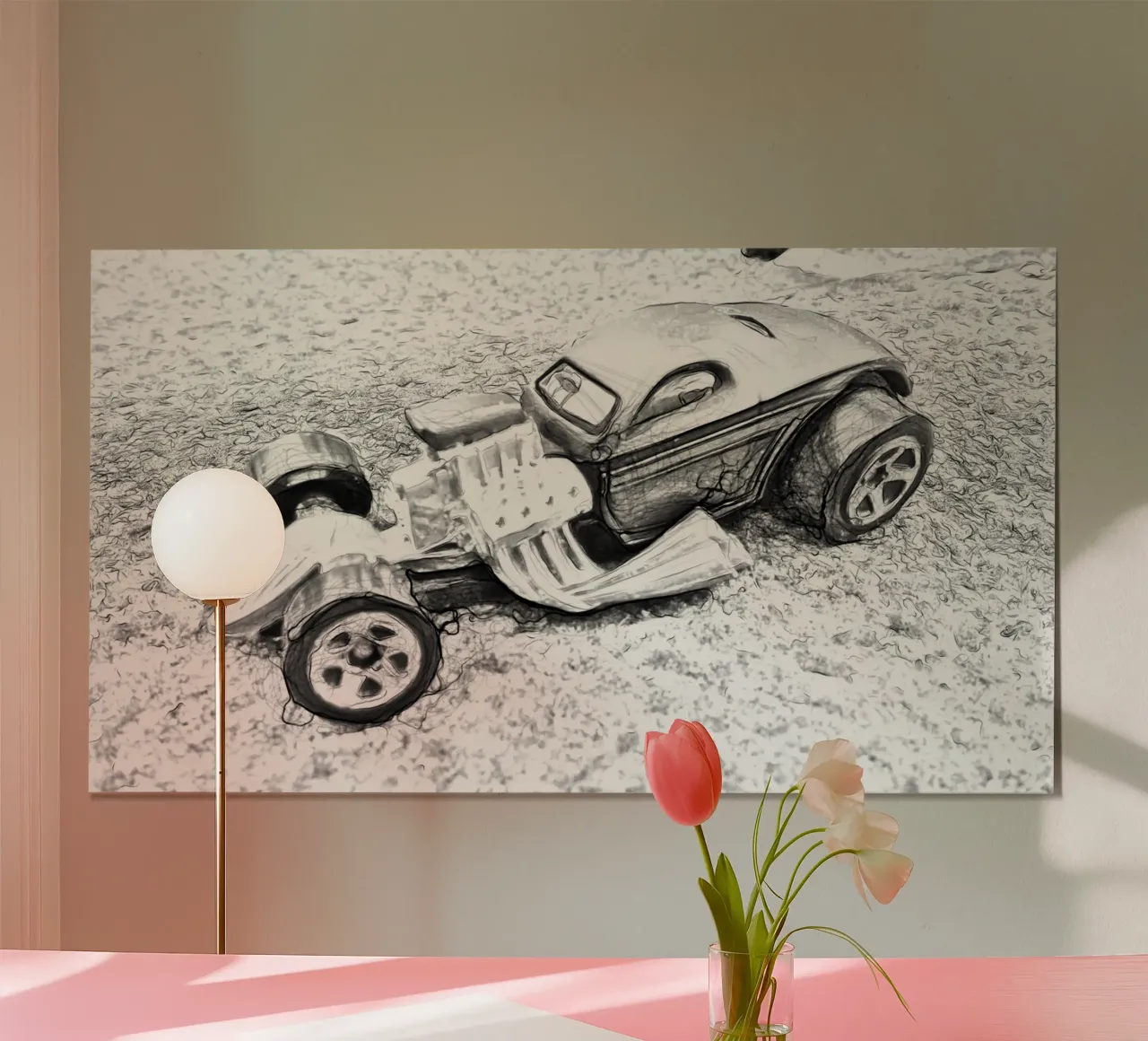 Una macchina poster con telaio in plastica da Massimo Frascogna