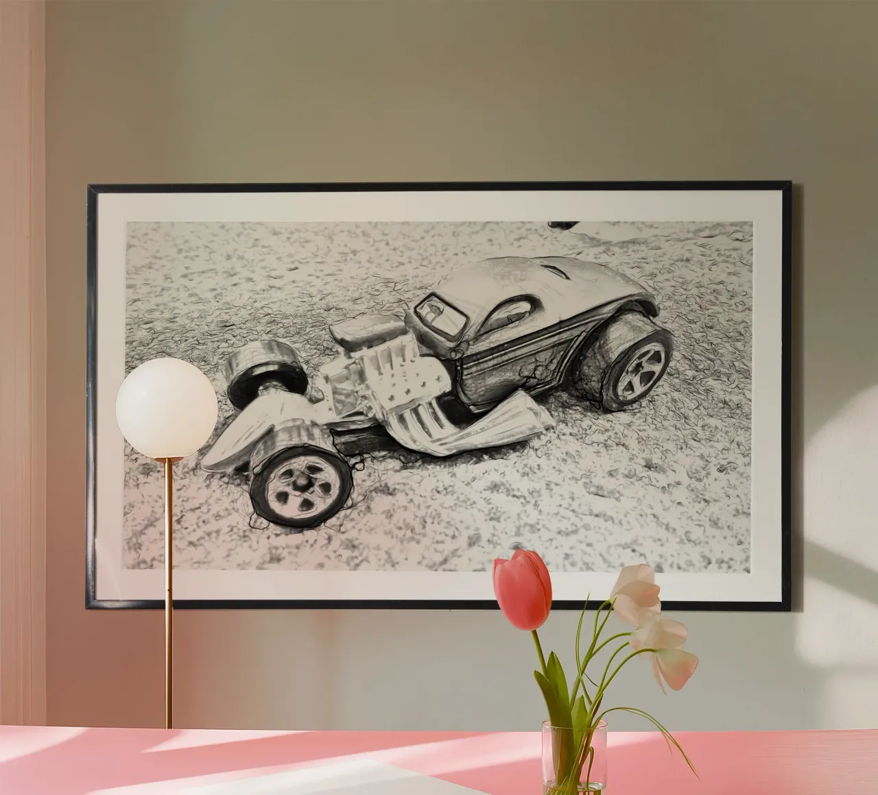 Una macchina poster con telaio in plastica da Massimo Frascogna