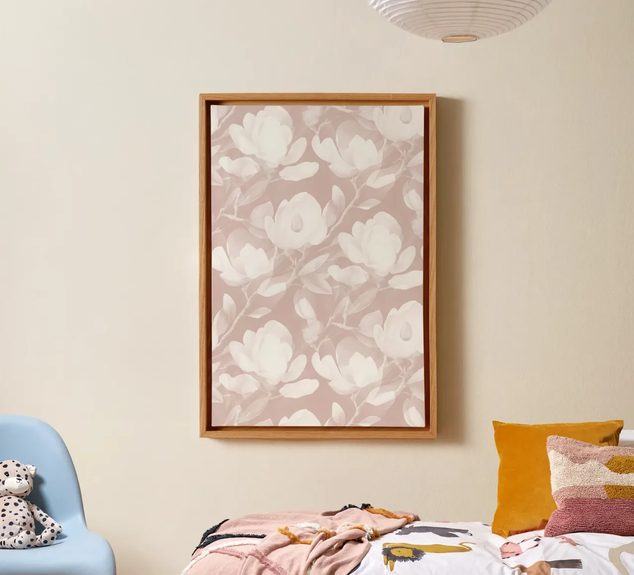 Lush Magnolia Taupe tela con Cornice a cassetta da SilverPegasus