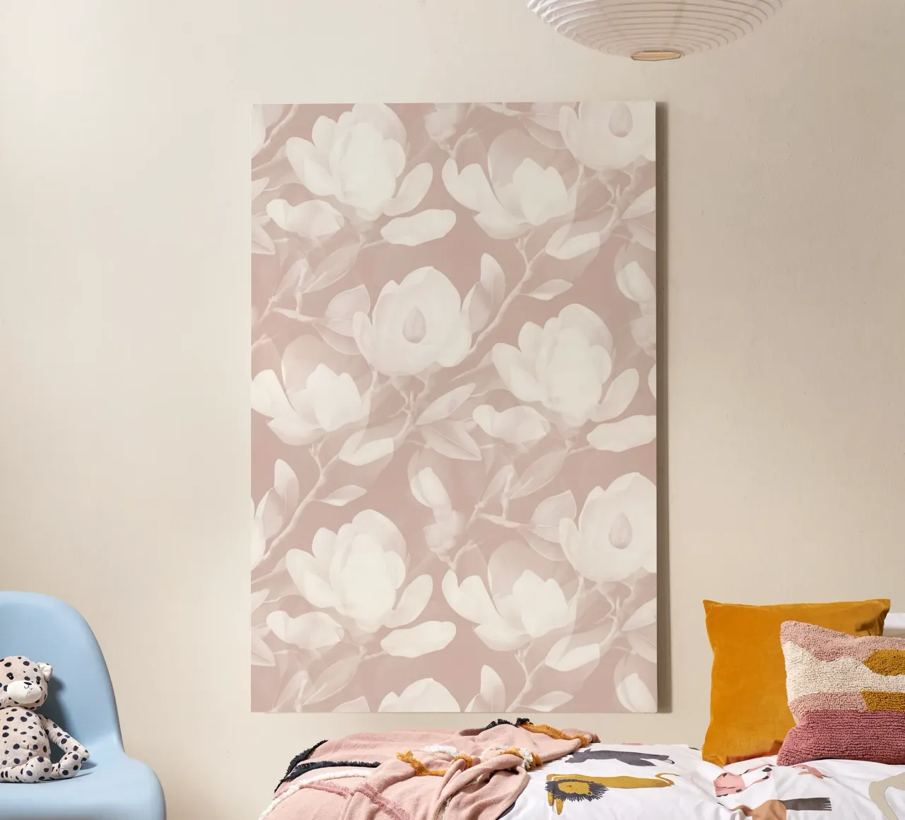 Lush Magnolia Taupe tela con Cornice a cassetta da SilverPegasus