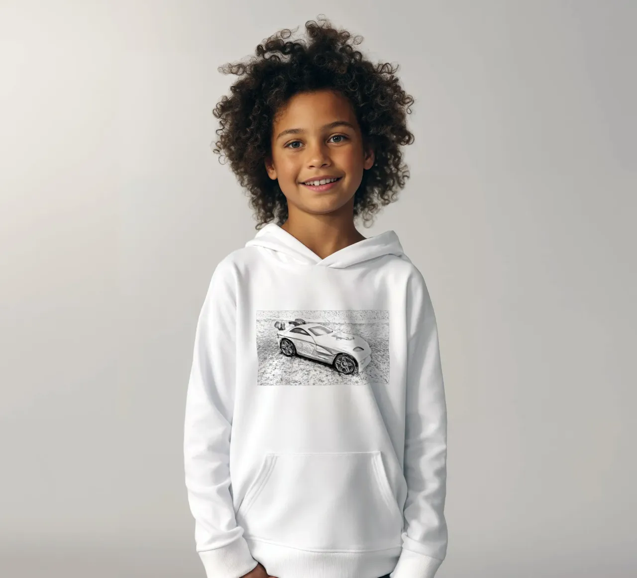 A car kids hoodie by Massimo Frascogna