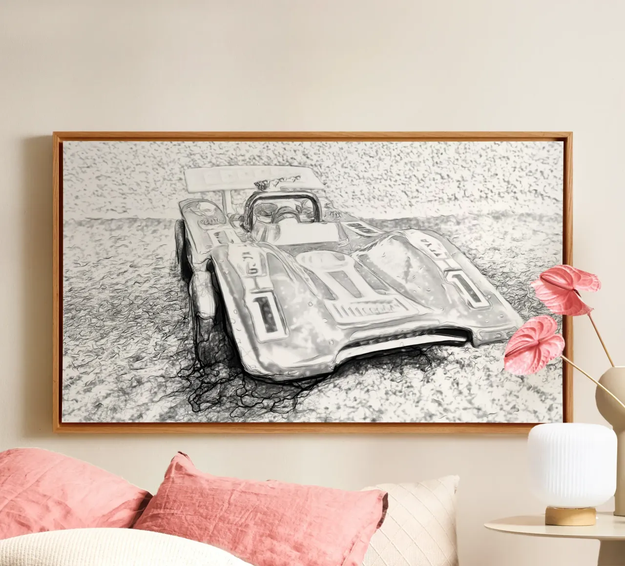 Een auto canvas met Baklijst van Massimo Frascogna