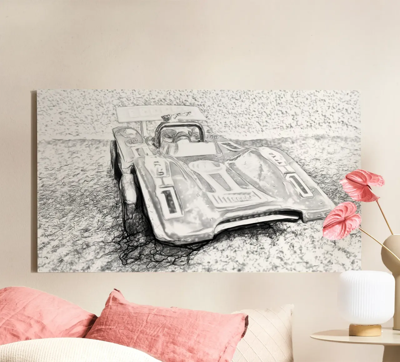 Een auto canvas met Baklijst van Massimo Frascogna