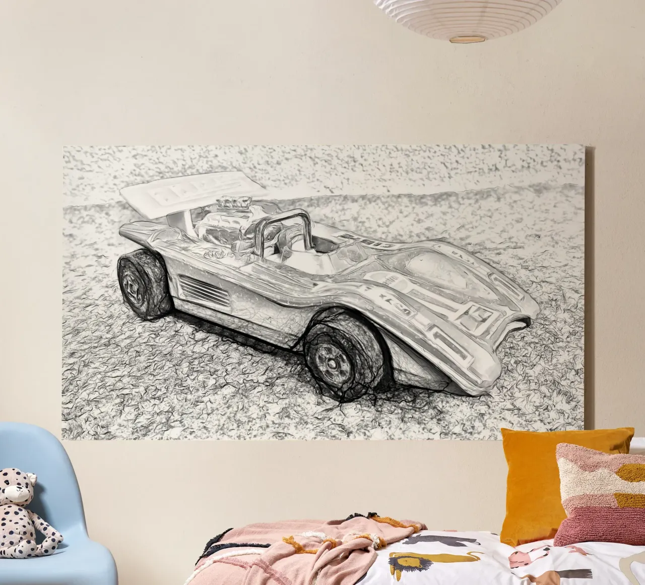 Een auto canvas met Baklijst van Massimo Frascogna