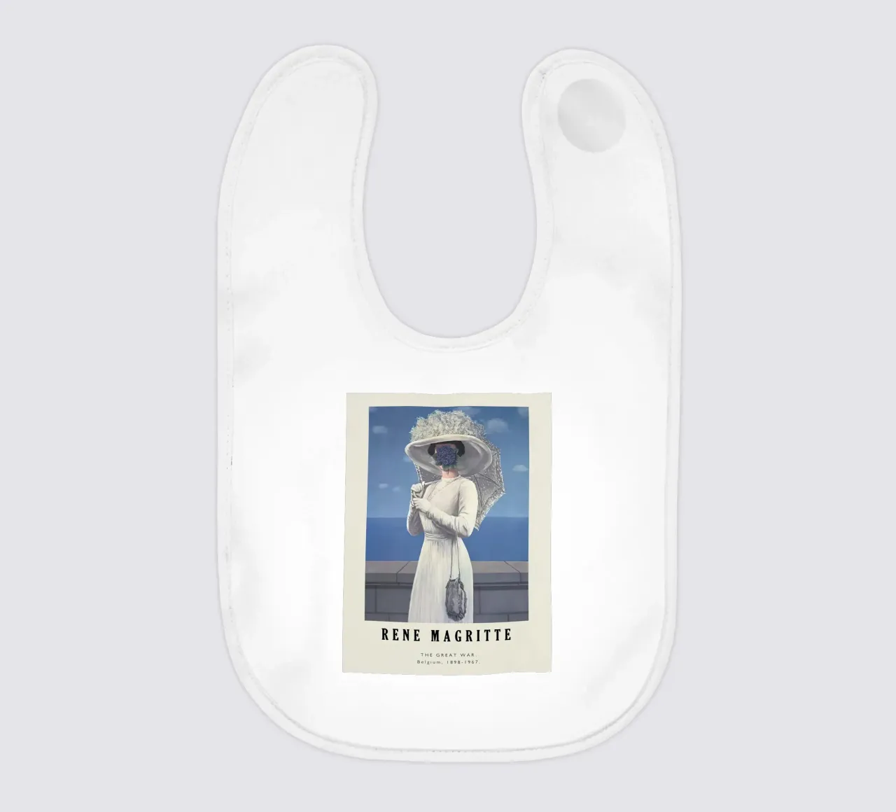 Rene Magritte-The Great War baby bib by Michel Studio