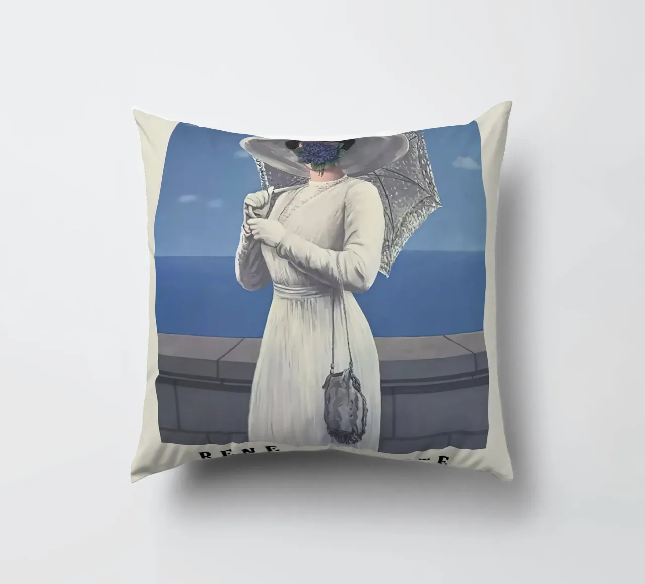 Rene Magritte-The Great War decorative cushion by Michel Studio