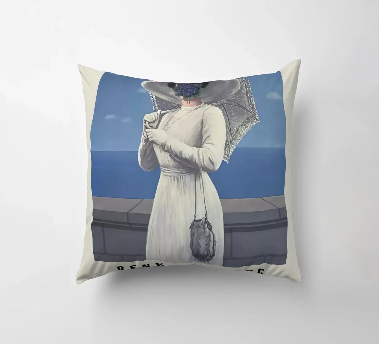 Rene Magritte-The Great War decorative cushion by Michel Studio