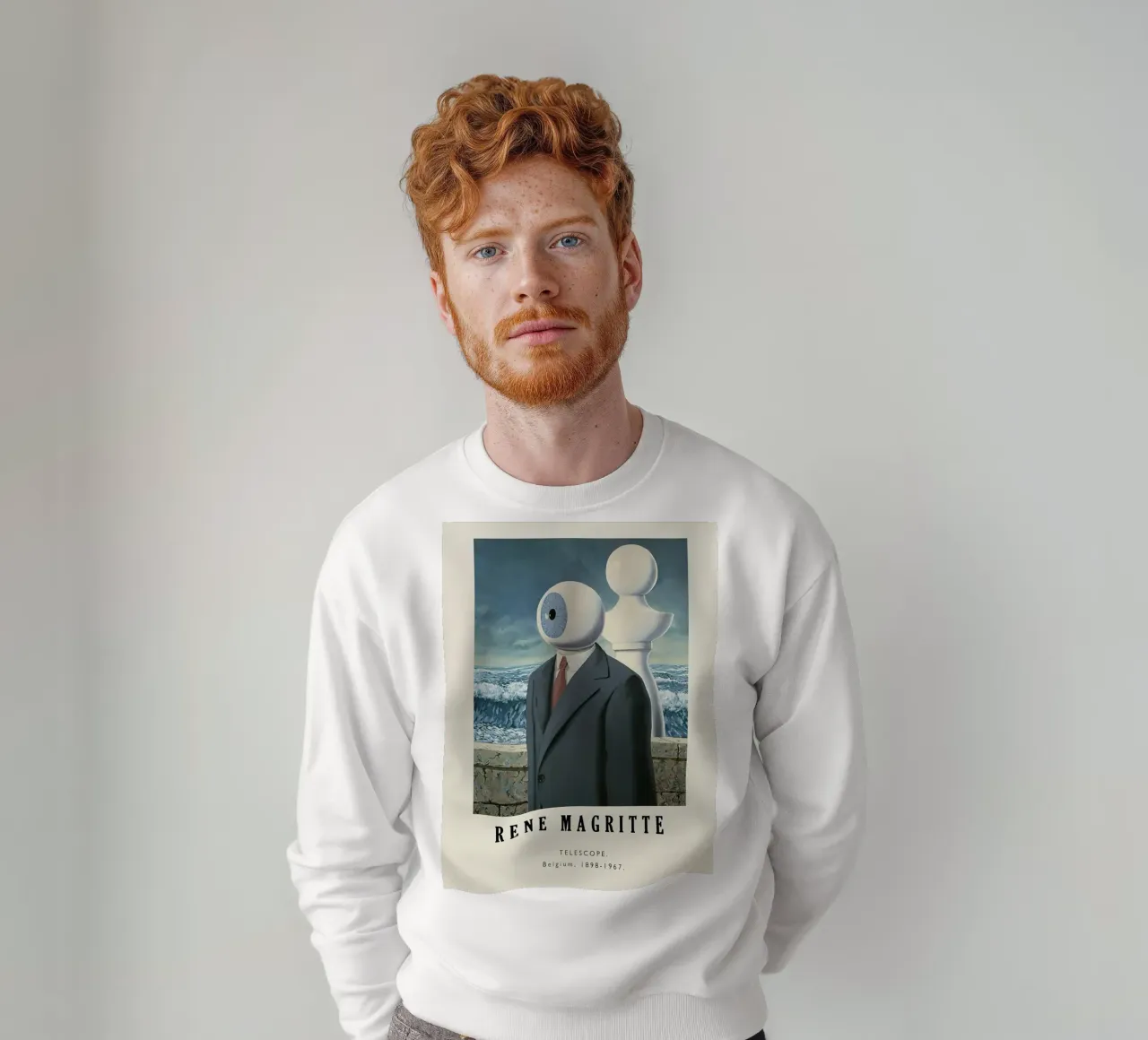 Rene Magritte-Telescope sweatshirt by Michel Studio