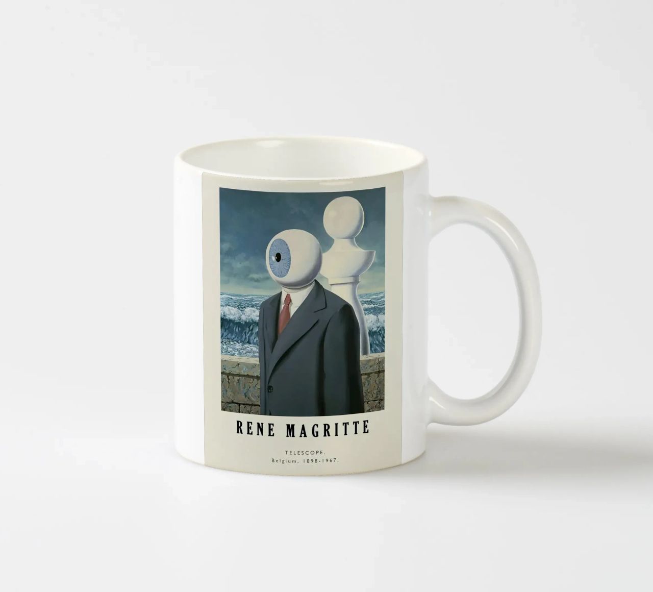 Rene Magritte-Telescope tazza in ceramica da Michel Studio