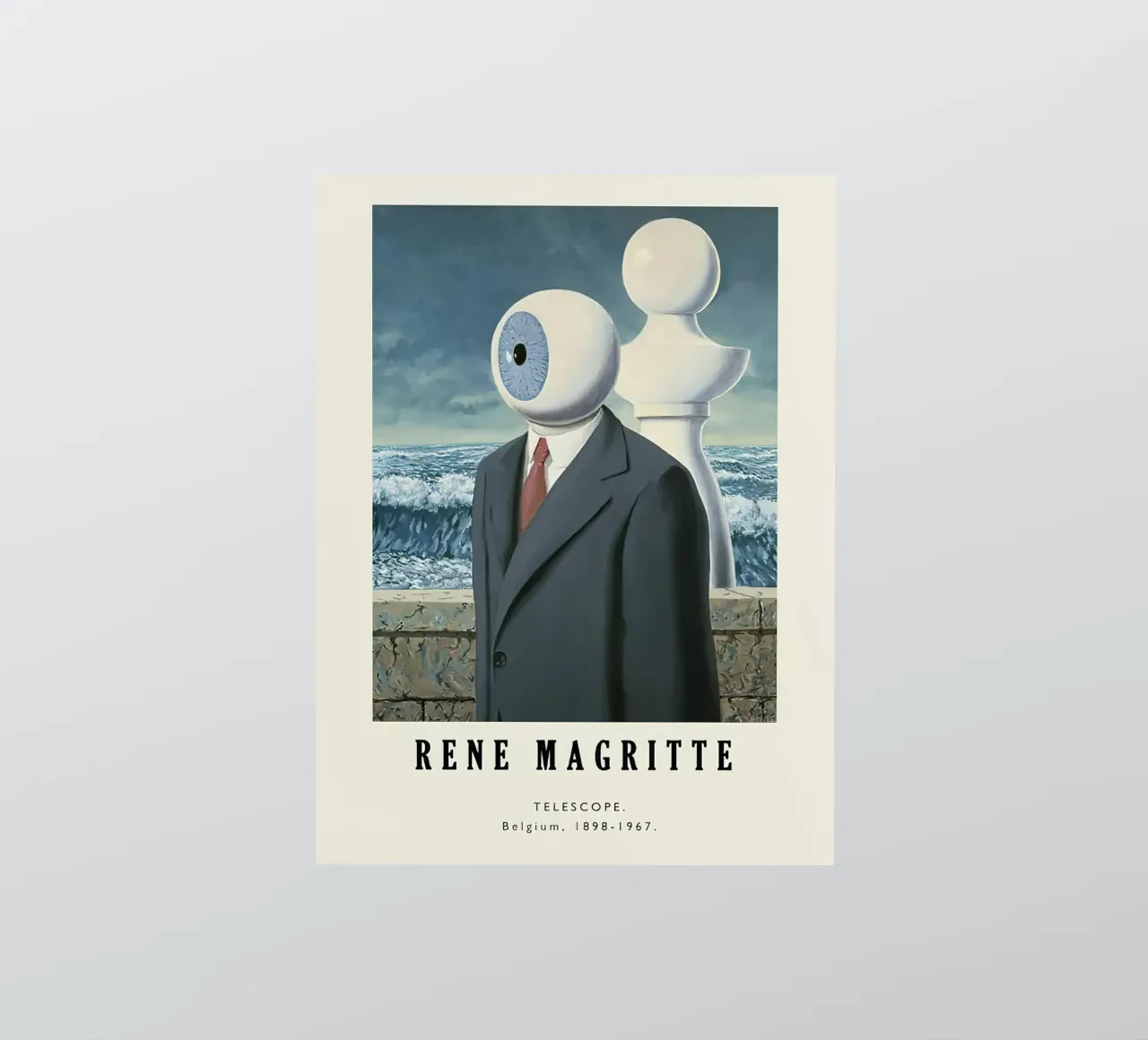 Rene Magritte-Telescope sticker by Michel Studio
