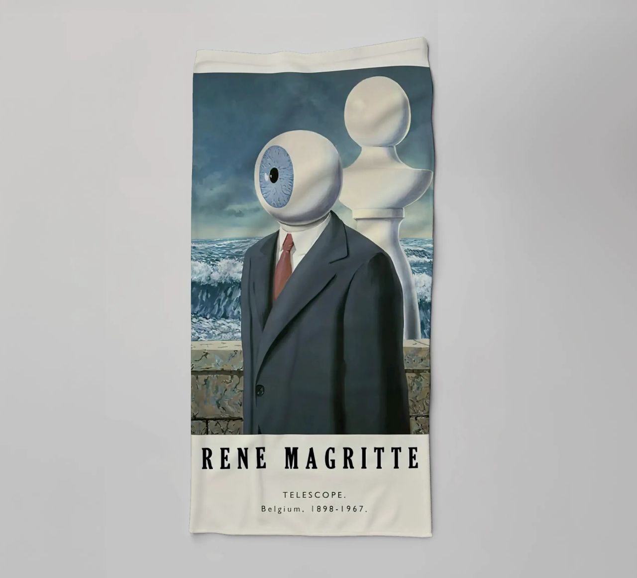 René Magritte-Telescope serviette de bain de Michel Studio