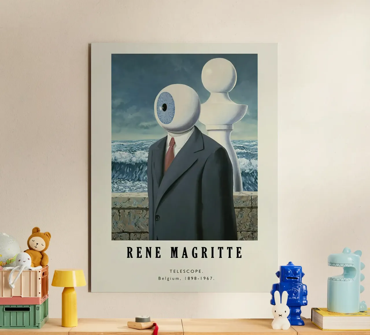 Rene Magritte-Telescope alluminio dibond da Michel Studio