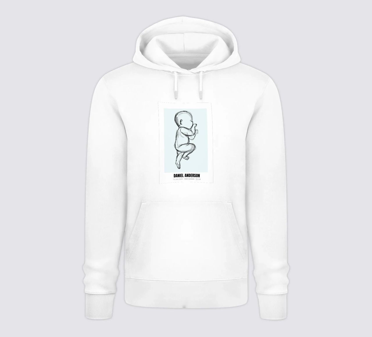 Dessin de bébé avec dates - unique & personnel sweat à capuche de FRAMELY