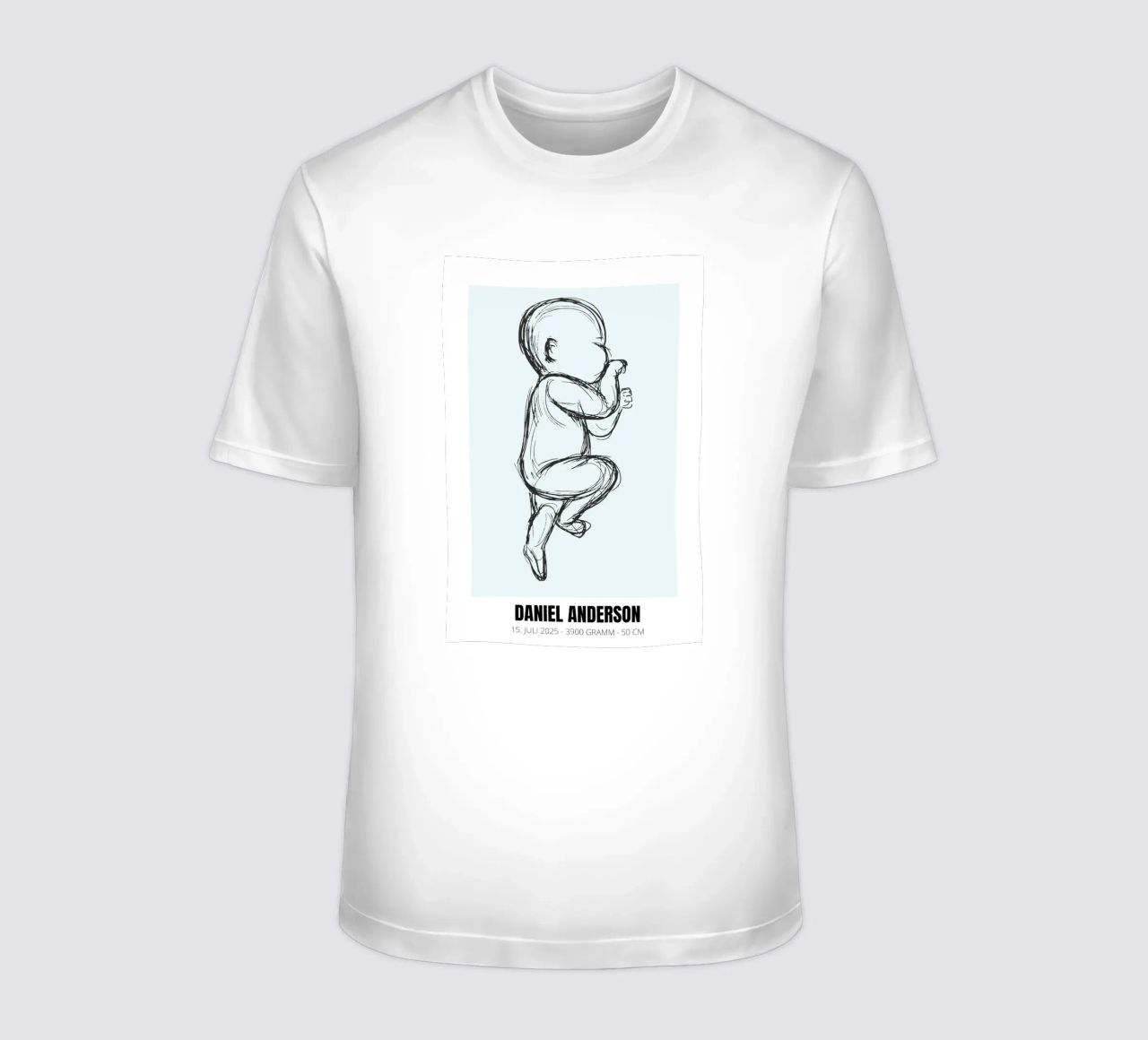 Dessin de bébé avec dates - unique & personnel t-shirt de FRAMELY