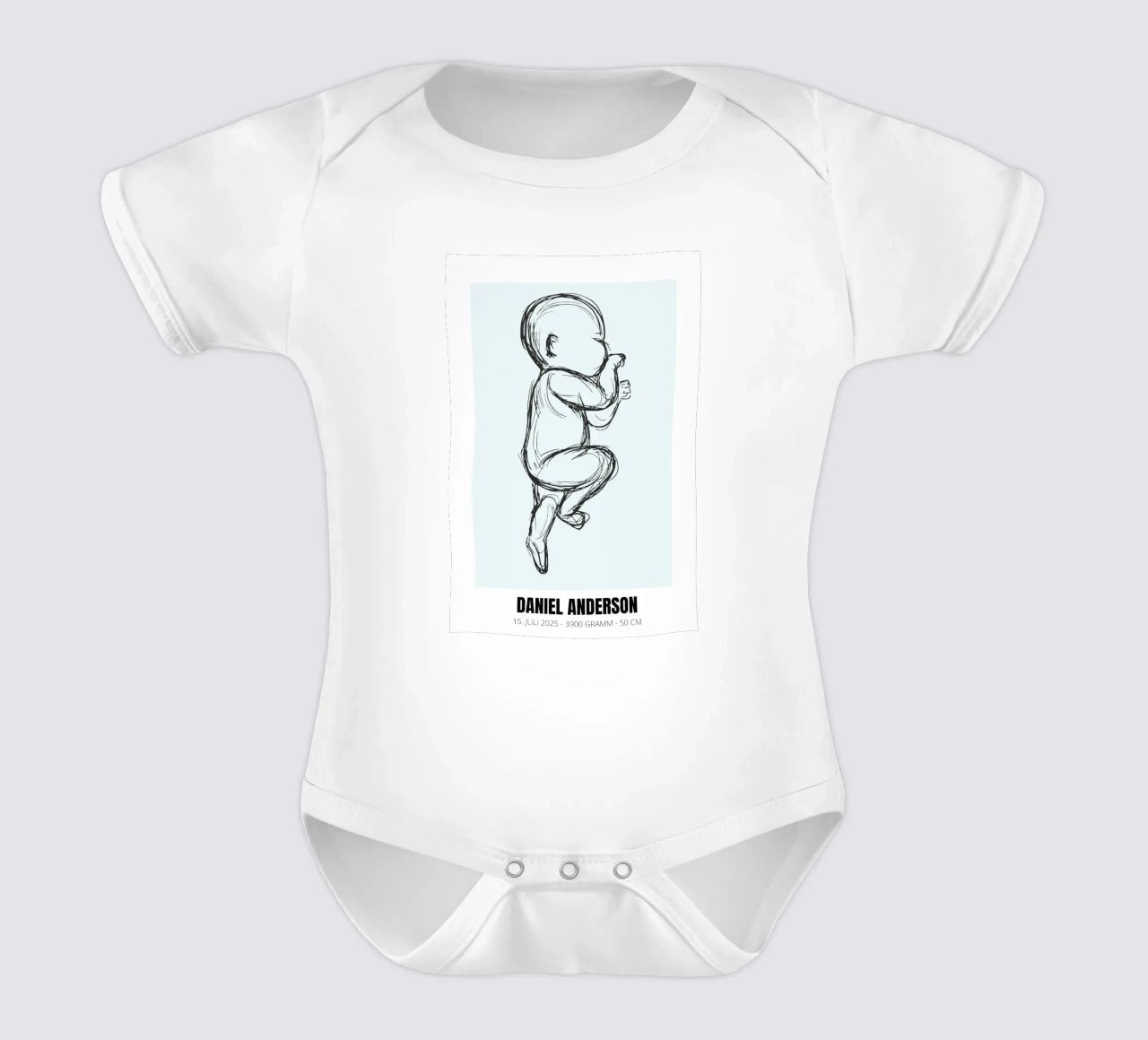 Dessin de bébé avec dates - unique & personnel body bébé de FRAMELY