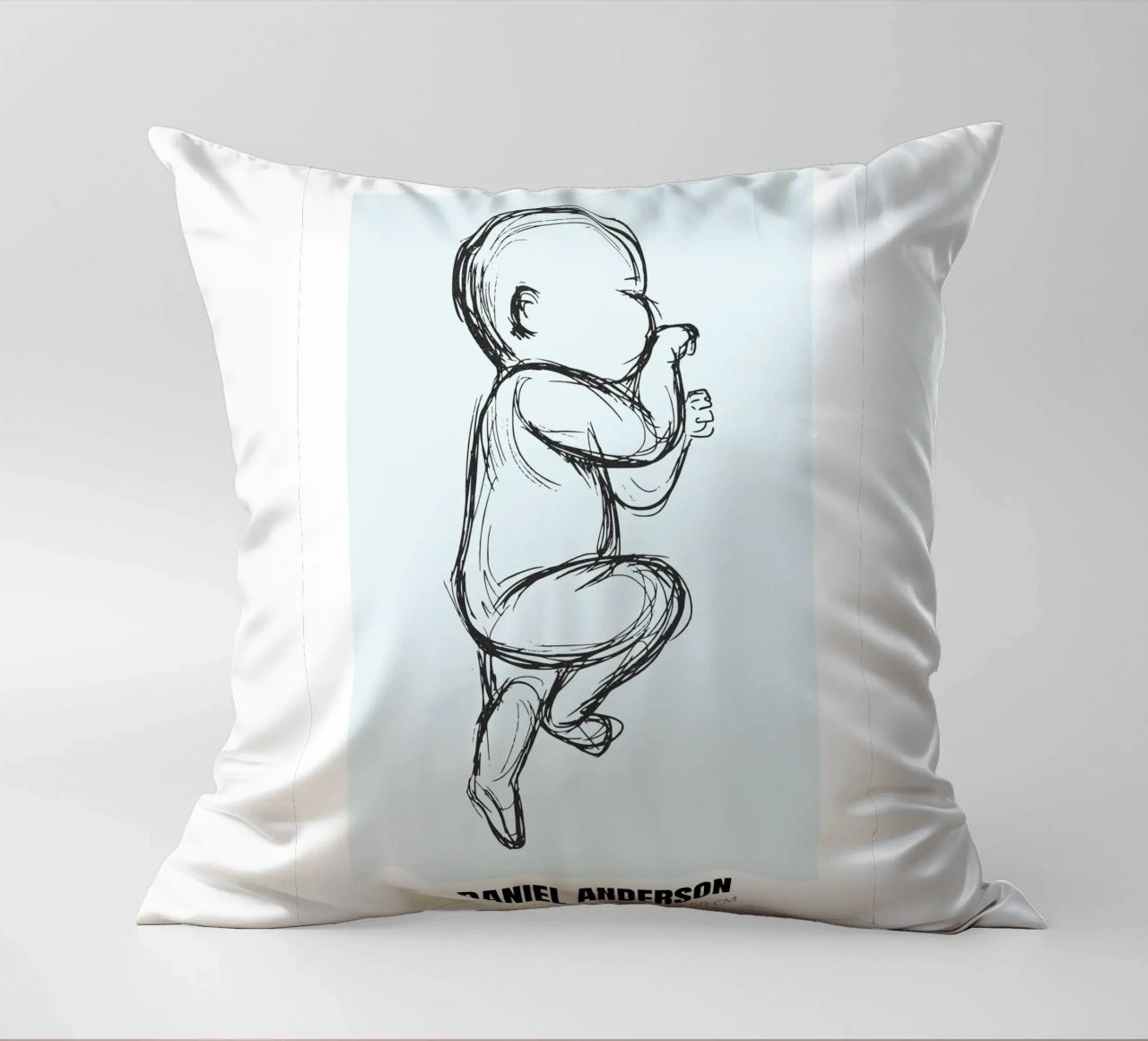 Dessin de bébé avec dates - unique & personnel coussin de FRAMELY